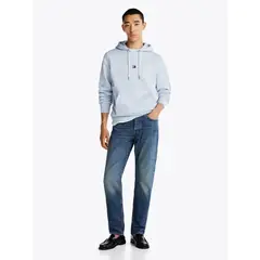 TOMMY HILFIGER - Buzo celeste con capota y logo bordado