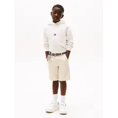 TOMMY HILFIGER - Buzo blanco con capota y logo de estilo universitario