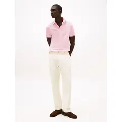 TOMMY HILFIGER - Polo rosa ribeteado de corte slim