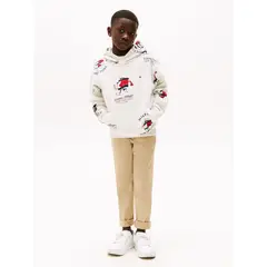 TOMMY HILFIGER - Buzo blanco con capota y logo mascota