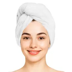 ENERGY PLUS - Toalla Turbante para Cabello 100% Algodón Ultra Absorbente