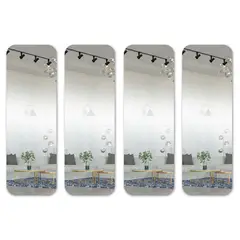 ENERGY PLUS - Set x4 Espejo Adhesivo Acrílico 30x90 cm Estilo Minimalista