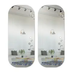 ENERGY PLUS - Set x2 Espejo Acrílico Decorativo Ovalado 40x90 cm Moderno