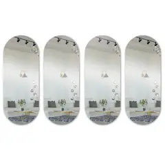 ENERGY PLUS - Set x4 Espejo Acrílico Decorativo Ovalado 40x90 cm Moderno