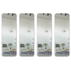 ENERGY PLUS - Set x4 Espejo Pared Rectangular 40x120 Autoadhesivo Acrílico
