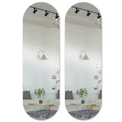 ENERGY PLUS - Set x2 Espejo Acrílico Cuerpo Completo 50x150 Ovalado Pared