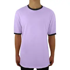 FUERA DEL MOLDE - Camiseta Clásica Básica Premium Bicolor Unisex Lila Negro