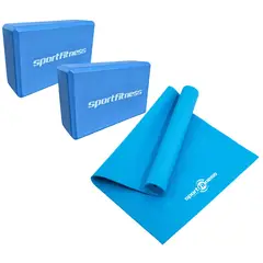 SPORT FITNESS - Cubo Yoga Bloque + Mat Yoga Pilates 6mm Gym Pilates Fitness