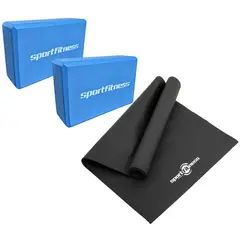 SPORT FITNESS - Cubo Yoga Bloque + Mat Yoga Pilates 6mm Gym Pilates Fitness