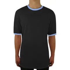 FUERA DEL MOLDE - Camiseta Clásica Básica Premium Bicolor Unisex Negro Azul Bebé