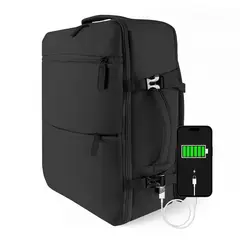 ENERGY PLUS - Morral para Viaje 40L Puerto USB Zapatero y Apertura 180°