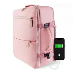 ENERGY PLUS - Morral para Viaje 40L Puerto USB Zapatero y Apertura 180°