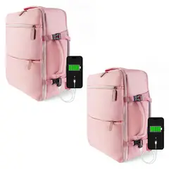 ENERGY PLUS - Set x2 Morral de Viaje 40L Puerto USB Zapatero Apertura 180