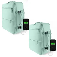 ENERGY PLUS - Set x2 Morral de Viaje 40L Puerto USB Zapatero Apertura 180