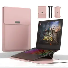 GENERICO - Funda para Portátil Multiusos en Cuero Vegano Premium Rosa