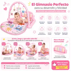 GENERICO - Gimnasio Piano Bebe Musical Tapete Con Sonido Giratorio Rosa