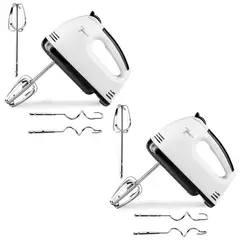 CHEF MASTER - Set x2 Batidora Eléctrica de Mano con Ganchos y Batidores