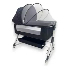 KIDSHOP - Cuna Colecho Mosquitero Mecedora Negro M-618P