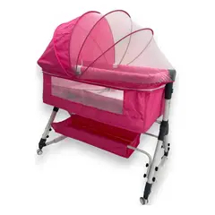 KIDSHOP - Cuna Colecho Mosquitero Mecedora Rosado M-618P