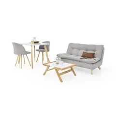 HOGAR VENECIA - Combo Sofá Toulouse y Comedor Tiza 4P Sillas Sevilla