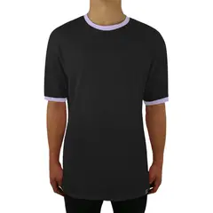 FUERA DEL MOLDE - Camiseta Clásica Básica Premium Bicolor Unisex Negro Lila
