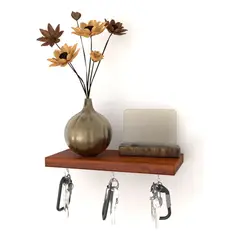 GENERICO - Repisa Perchero Llaves P-01 Decoración Hogar Moderna Color Cedro