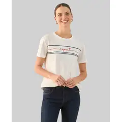 ESPRIT - Camiseta Mujer Estampada en Frente