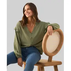 ESPRIT - Camisa Mujer con Bolero en Hombros