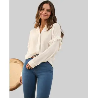 ESPRIT - Camisa Mujer con Bolero en la Manga - Blusa para Dama Versátil