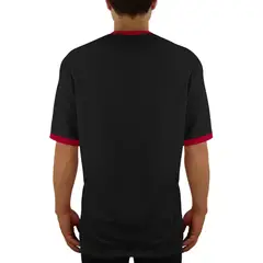 FUERA DEL MOLDE - Camiseta Clásica Básica Premium Bicolor Unisex Negro Rojo