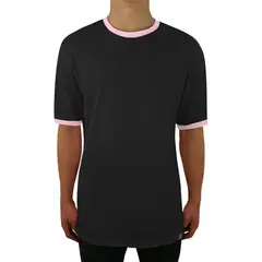 FUERA DEL MOLDE - Camiseta Clásica Básica Premium Bicolor Unisex Negro Rosado