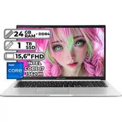ASUS - PORTÁTIL INTEL CORE I7-13620H 24GB RAM 1TB SSD 156 FHD COOL SILVER