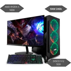 GENERICO - PC GAMER PROCESADOR RYZEN 5 SERIE 5600GT - DISCO 512 DISCO - RAM 24RAM GB - PANTALLA 22"