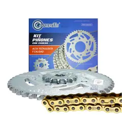 GENERICO - Kit Arrastre Suzuki Gixxer 250 Cadena Dorada Cassarella