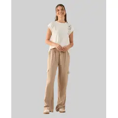 ESPRIT - Pantalón para Mujer Tela Fuida y Elástico