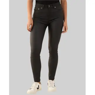 ESPRIT - Jean para Mujer Skinny Efecto Cuero Oscuro