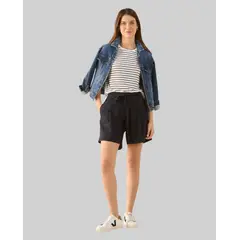 ESPRIT - Bermuda Short Mujer con Cinturón Ajustable