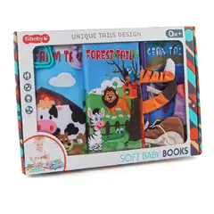 MUNDO BEBE - Libro de tela didáctico x3 para bebés niña niño