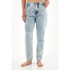 TENNIS - Jean Mom tiro bajo sin pretina para mujer