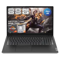 LENOVO - Portátil V15 Ryzen 7 7730u Ram 24gb Ssd512gb Fhd 15.6 Computador Portátil