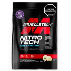 MUSCLETECH - Proteína Nitro-Tech Whey Protein de 10libras de Vainilla