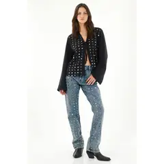 TENNIS - Buzo con taches decorativos negro para mujer