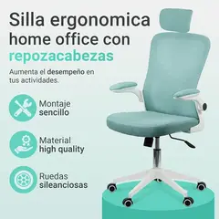 GENERICO - Silla Oficina Ergonómica Con Apoyo Lumbar Brazos Ajustables