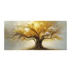 GENERICO - Lienzo Cuadro Decorativo Para Sala Raíces de Oro 118x55Cm