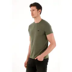 TENNIS - Camiseta básica con bordado localizado verde para hombre