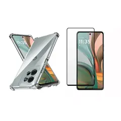 GENERICO - Funda Airbag Antichoque + Vidrio Templado Para Motorola Moto G75