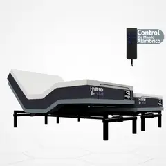 GENERICO - Cama Eléctrica Ajustable EasyBed Medida 200x200 DIVIDIDA +Colchón Hybrid Vital