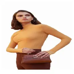 100 - Blusa tejido canalé de cuello alto