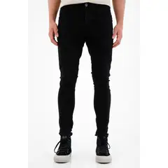 TENNIS - Jean negro super skinny para hombre