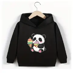100 - Sueter Infantil Negro de Capucha con Panda